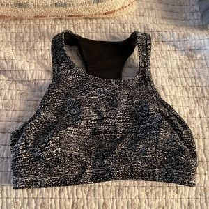 Lululemon black & white high neck sports bra